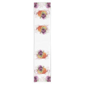 Chemin De Table Court Élégante Thanksgiving Citrouille fleurs bordeaux (Devant)