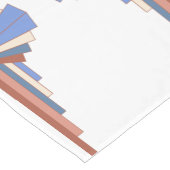 Chemin De Table Court Éléments Art déco en or rose & bleu (Coin)