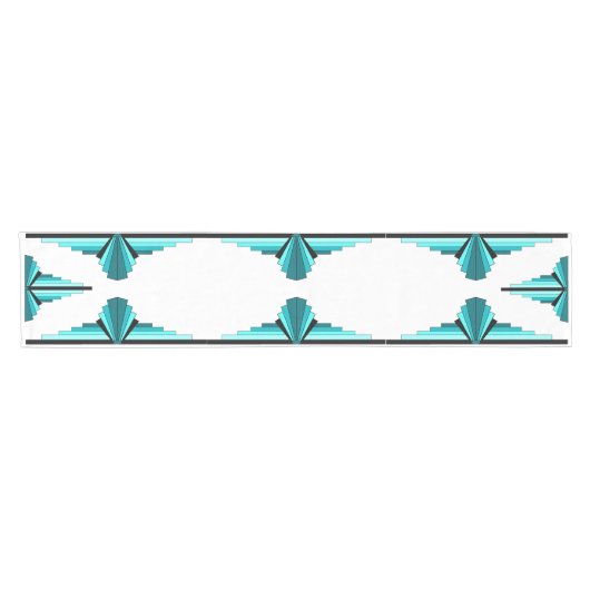 Chemin De Table Court Éléments Art déco en vert turquoise (Horizontal)