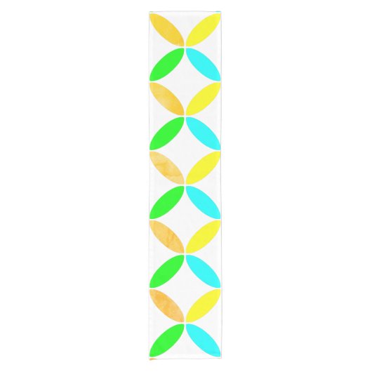 Chemin De Table Court Ellipse Motif Art Abstrait (Devant)