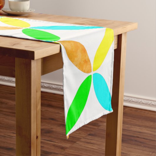 Chemin De Table Court Ellipse Motif Art Abstrait (In Situ)