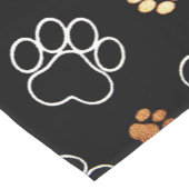 Chemin De Table Court Empreinte de patte animal noir décoratif (Coin)