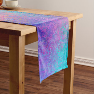 Chemin De Table Court Encre d'alcool arc-en-ciel, Abstrait coloré