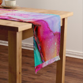 Chemin De Table Court Encre verte pourpre rouge (In Situ)