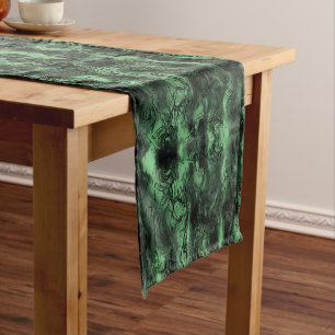 Chemin De Table Court Energie Nerveuse Grungy Art Abstrait Cendres Verte