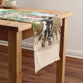 Chemin De Table Court Enfant avec Keffiyeh Palestine Drapeau et olivier (In Situ)