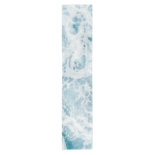 Chemin De Table Court Été Bleu Océan Vague  (Devant)