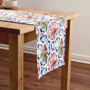 Chemin De Table Court Été, boho, bohème, floral, style méditerranée