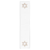 Chemin De Table Court Étoile de David | Elegant or et blanc moderne (Devant)