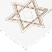 Chemin De Table Court Étoile de David | Elegant or et blanc moderne (Coin)