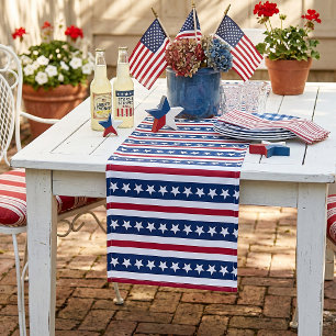 Chemin de table court étoiles et bandes Americana