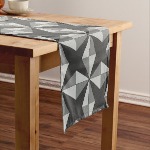 Chemin De Table Court Étoiles et diamants gris