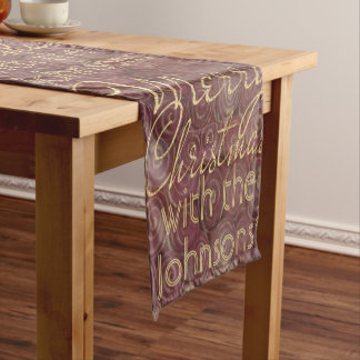 Chemin De Table Court Étoiles Marron Or Noël 14 x 72