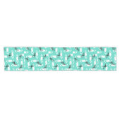 Chemin De Table Court Étoiles Motif Turquoise (Horizontal)