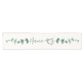 Chemin De Table Court Eucalyptus Motif vert (Horizontal)