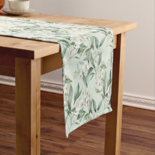 Chemin De Table Court Eucalyptus vert à la floraison douce
