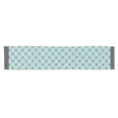 Chemin De Table Court Facettes de diamants noires, blanches et Turquoise (Horizontal)