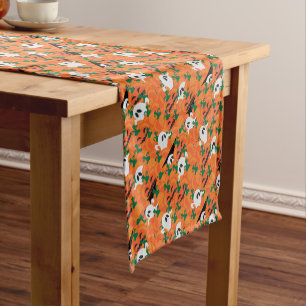 Chemin De Table Court Fantômes d'Halloween Patch de citrouille hantée