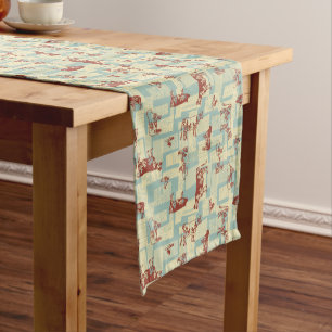 Chemin De Table Court Farmhouse Animaux Motif moderne - Classic Country
