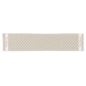 Chemin De Table Court Faux Burlap rustique et Quatrefoil Marocain blanc (Horizontal)
