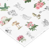 Chemin De Table Court Fées Rose Floral & Champignons Motif de fées (Coin)