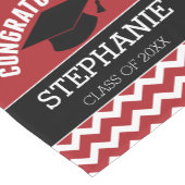 Chemin De Table Court Félicitations Diplômé - Red Black Graduation (Coin)