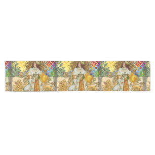 Chemin De Table Court Femme Vintage Soleil Doré : Art Collage Zodiaque L