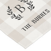 Chemin De Table Court Ferme Beige Buffalo Check Famille Monogramme (Coin)