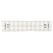 Chemin De Table Court Ferme Beige Buffalo Check Famille Monogramme (Horizontal)