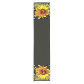 Chemin De Table Court Ferme d'été Tournesol jaune en noir (Devant)