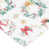 Chemin De Table Court Festif des couronnes de Noël (Coin)