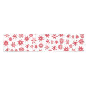 Chemin De Table Court Fête de Noël Etoiles de neige blanches et rouges (Horizontal)