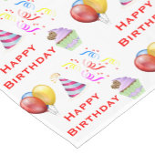 Chemin De Table Court Fête Heure joyeuse Motif d'anniversaire (Coin)