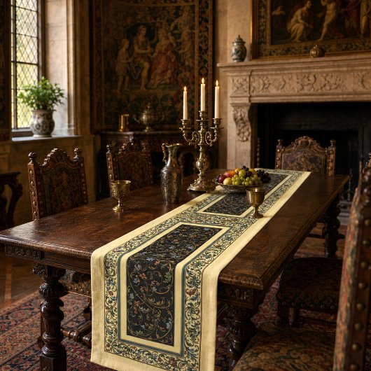 Chemin De Table Court Feuillage de style renaissance rétro