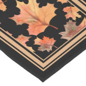 Chemin De Table Court Feuille d'érable d'automne noir (Coin)