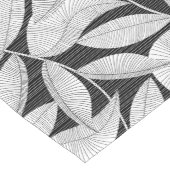 Chemin De Table Court Feuille tropicale noire et blanche (Coin)