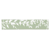 Chemin De Table Court Feuilles botaniques vert sauge (Horizontal)