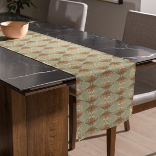 Chemin De Table Court Feuilles d'automne avec Stars Motif Diamond