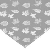 Chemin De Table Court Feuilles d'automne - gris argenté et blanc (Coin)