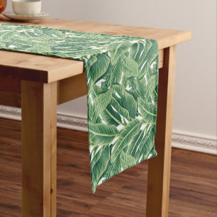 Chemin De Table Court Feuilles de bananes tropicales vertes