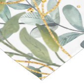 Chemin De Table Court Feuilles D'Eucalyptus Botanique Or Et Vert (Coin)