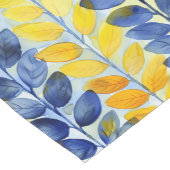 Chemin De Table Court Feuilles jaune et bleu (Coin)