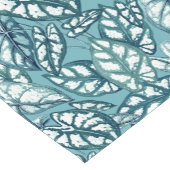 Chemin De Table Court Feuilles tropicaux Turquoises bleus (Coin)