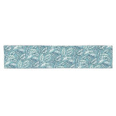 Chemin De Table Court Feuilles tropicaux Turquoises bleus (Horizontal)