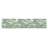 Chemin De Table Court Feuilles tropicaux verts (Horizontal)