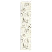 Chemin De Table Court Fierté et préjugé Citation de Toile Beige Illustra (Devant)