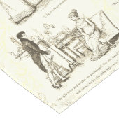 Chemin De Table Court Fierté et préjugé Citation de Toile Beige Illustra (Coin)