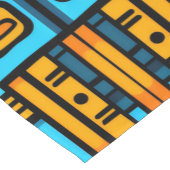 Chemin De Table Court Figuratif Abstrait Gras Bleu Orange (Coin)