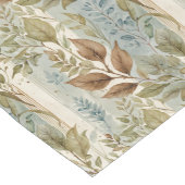 Chemin De Table Court Filmy Sage & Feuilles Brown sur bande (Coin)