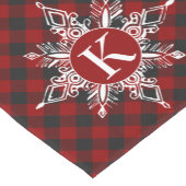 Chemin De Table Court Flacon de neige monogramme sur plaid (Coin)
